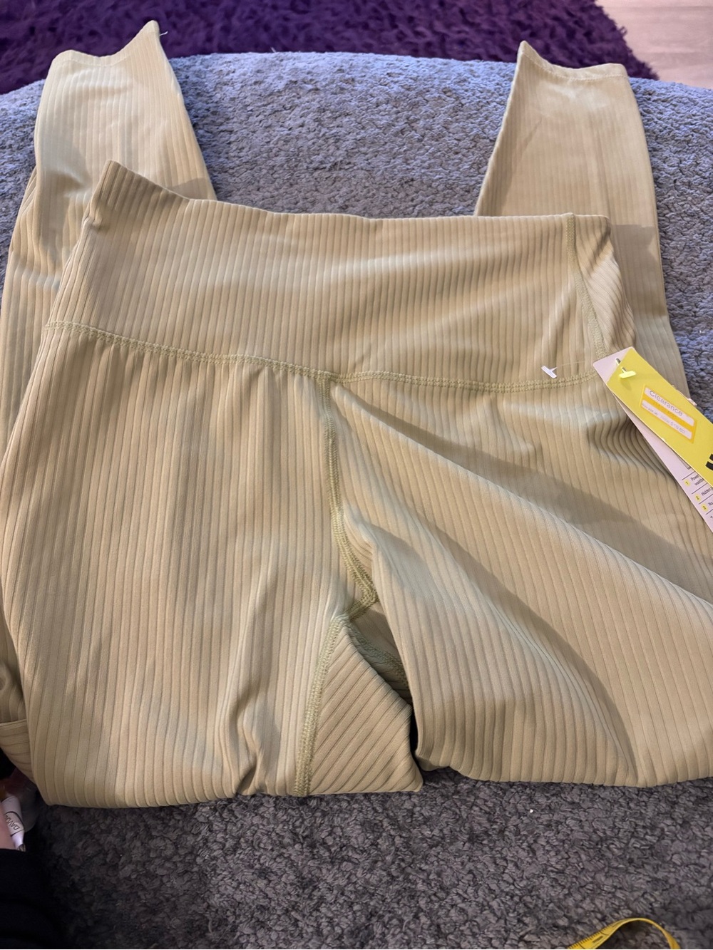all in motion Light Olive Ribbed Sports Leggings